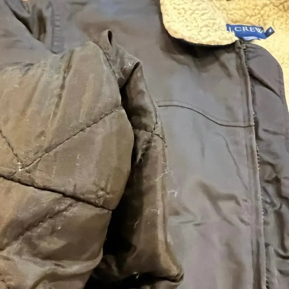 Vintage J.Crew Sherpa Lined Quilted Nylon Chore Jacket Men’s Size XL Insulated - Picture 3 of 6